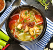 CANH CHUA: Vietnamese hot & sour ‘Tamarind’ Soup with King Prawns or White Fish or Chicken or Tofu
