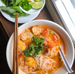 BÚN HUẾ CHAY : Hot & spicy rice noodle soup Tofu
